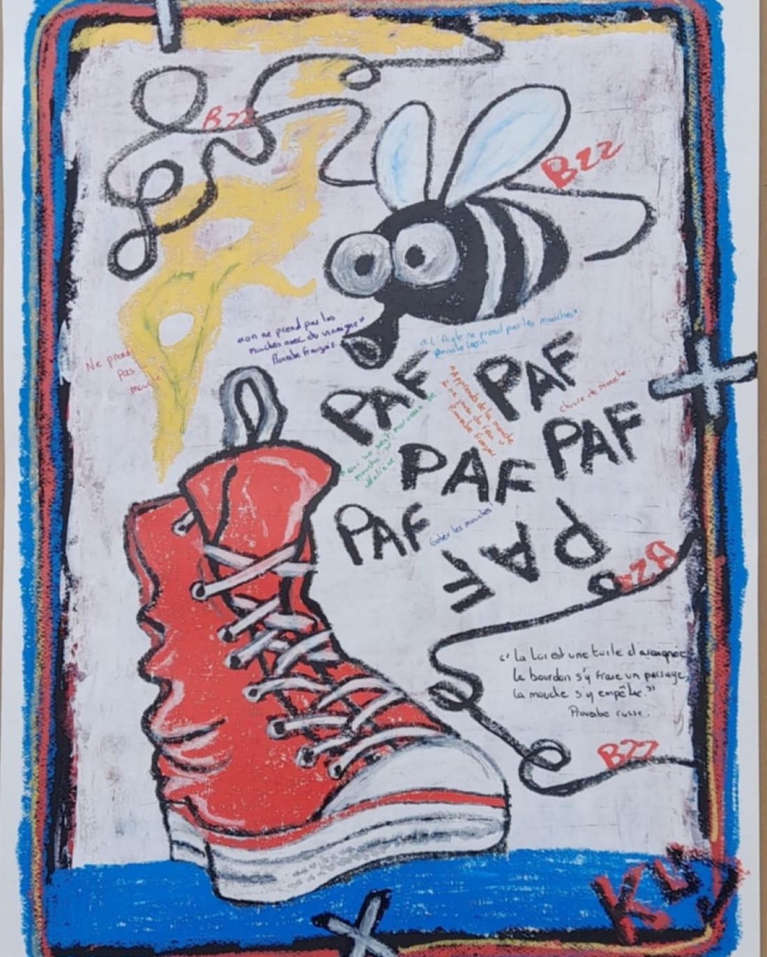 Basket rouge, abeille, Paf Paf Paf.