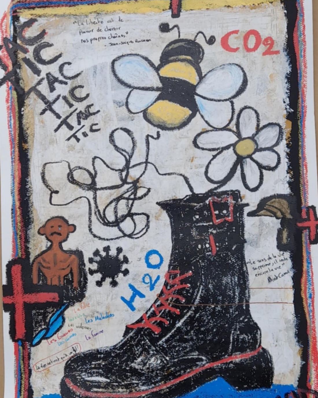 Botte noire, abeille, CO2, H2O, Tac Tic.